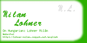 milan lohner business card